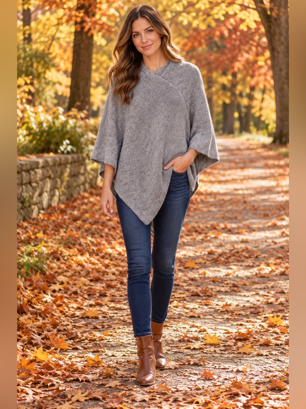 Fratelli Talli Wool Alpaca Blend Knit Poncho Sweater One Size Made In Italy